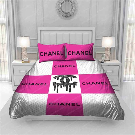 chanel bed set queen|pink chanel queen comforter set.